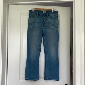 J. Crew Billie Demi Boot Crop light wash button fly jeans size 29